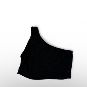 SHEIN Black One-Shoulder Crop Top